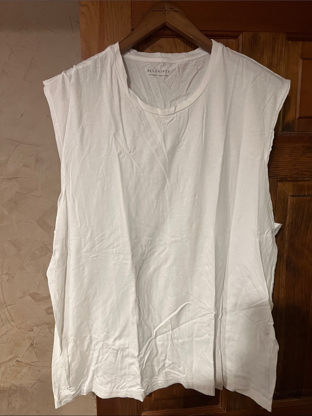 All Saints White Relaxed Crewneck Tank